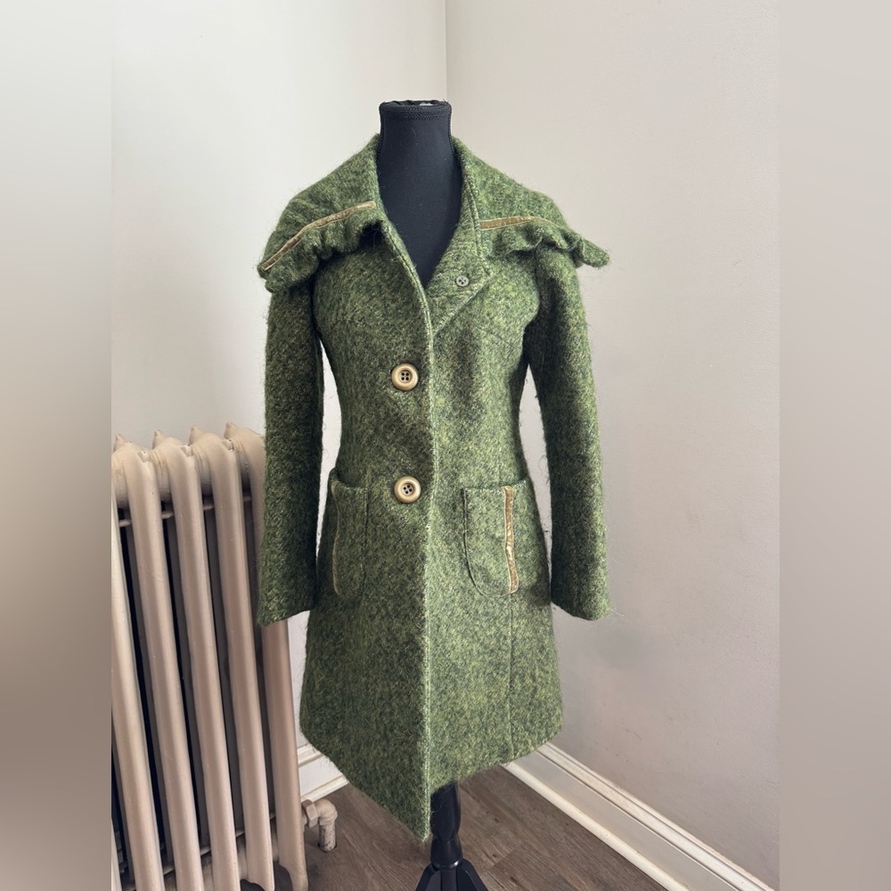 Per Una Green Tweed Women's Cape Coat